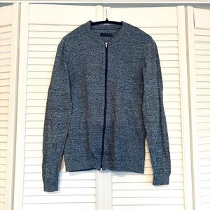 ASOS Gray Zip Up Sweater Cardigan 100% Cotton Size Medium M